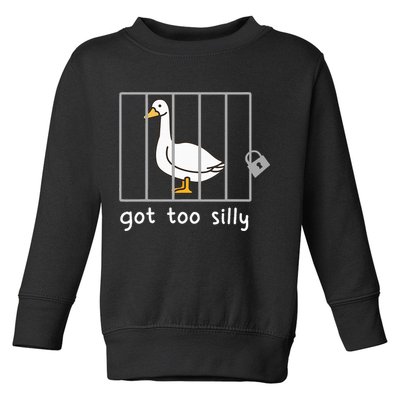 Funny Saying Duck Go To Silly Goose In Jail Toddler Sweatshirt