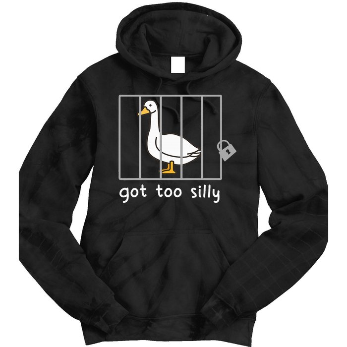 Funny Saying Duck Go To Silly Goose In Jail Tie Dye Hoodie