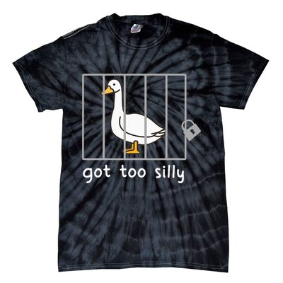 Funny Saying Duck Go To Silly Goose In Jail Tie-Dye T-Shirt
