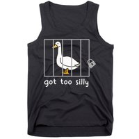 Funny Saying Duck Go To Silly Goose In Jail Tank Top
