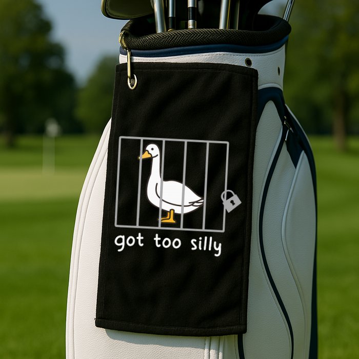 Funny Saying Duck Go To Silly Goose In Jail Golf Towel