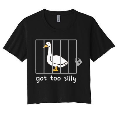 Funny Saying Duck Go To Silly Goose In Jail Crop Top