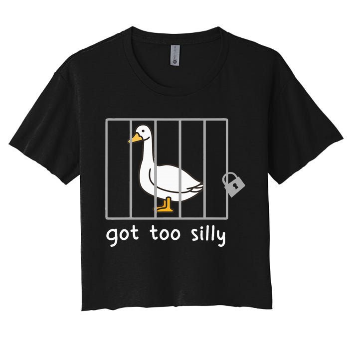Funny Saying Duck Go To Silly Goose In Jail Crop Top