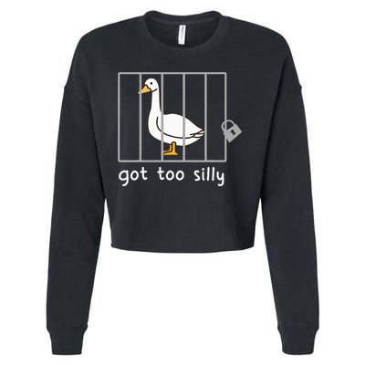 Funny Saying Duck Go To Silly Goose In Jail Cropped Pullover Crew