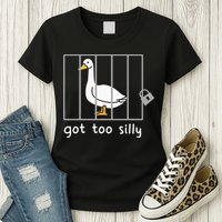 Funny Saying Duck Go To Silly Goose In Jail Womens T-Shirt
