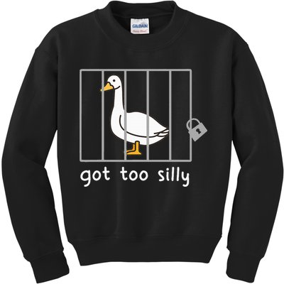 Funny Saying Duck Go To Silly Goose In Jail Kids Sweatshirt