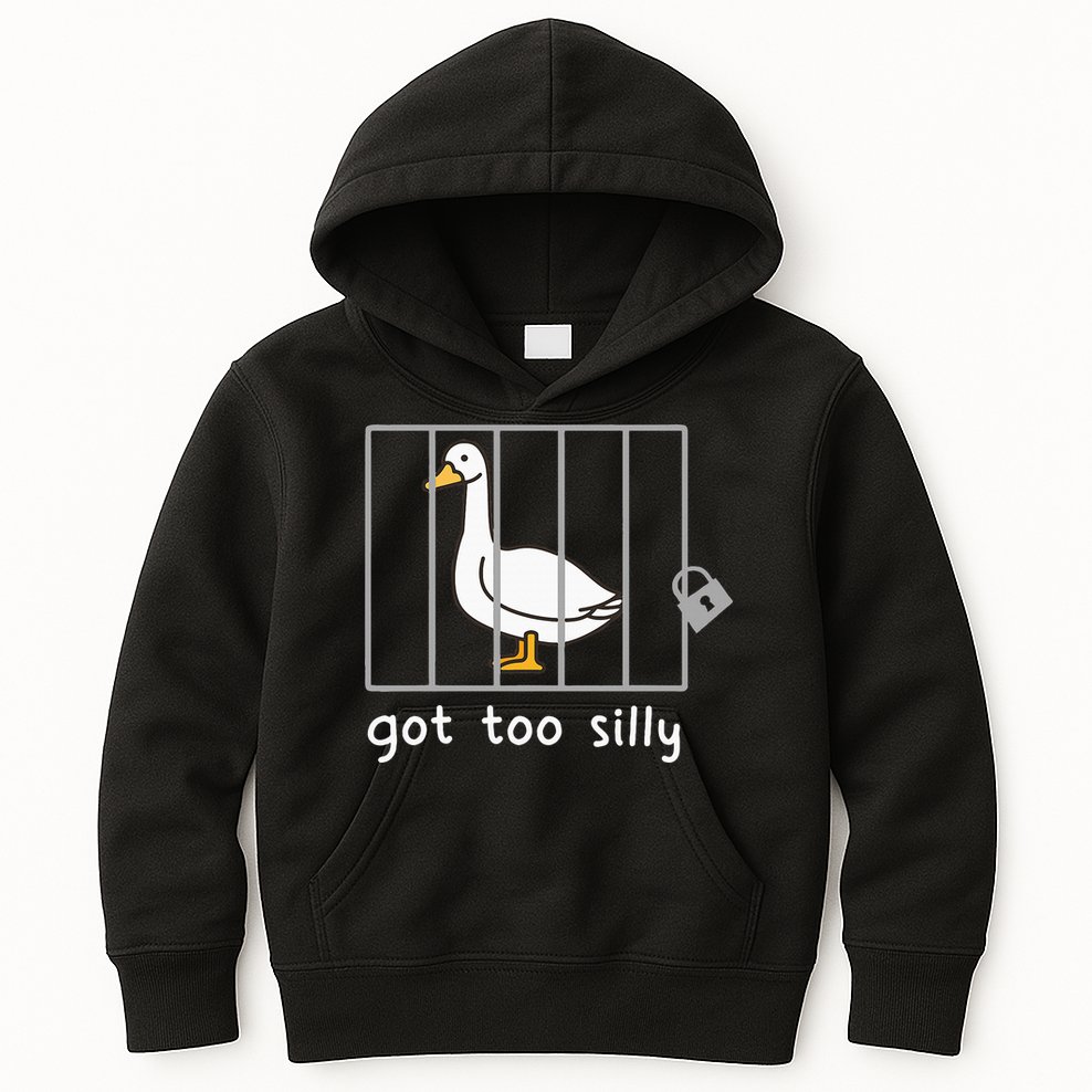 Funny Saying Duck Go To Silly Goose In Jail Kids Hoodie
