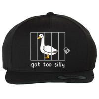 Funny Saying Duck Go To Silly Goose In Jail Wool Snapback Cap