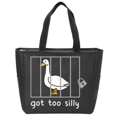 Funny Saying Duck Go To Silly Goose In Jail Zip Tote Bag