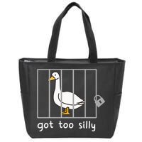 Funny Saying Duck Go To Silly Goose In Jail Zip Tote Bag