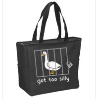 Funny Saying Duck Go To Silly Goose In Jail Zip Tote Bag