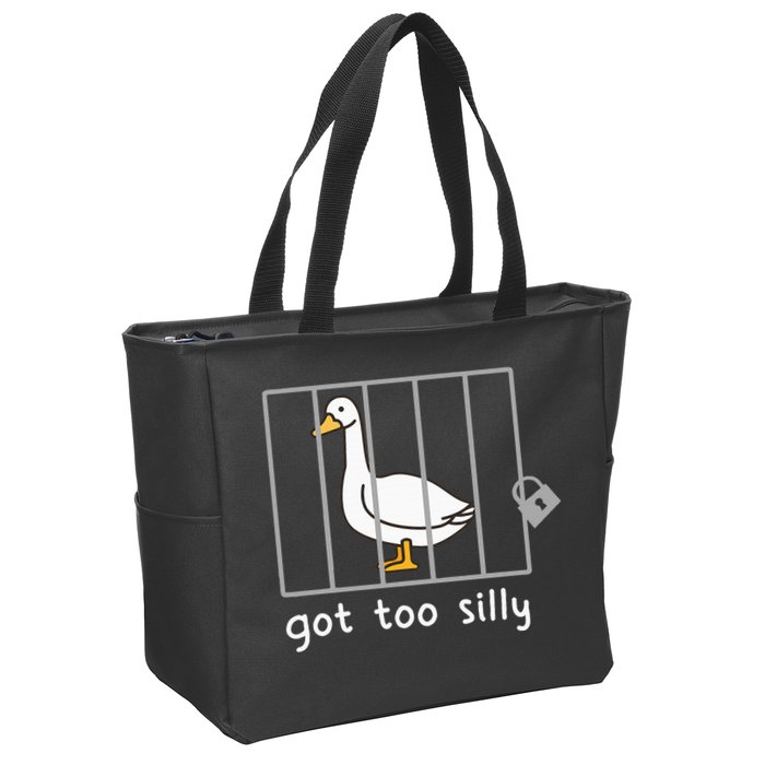 Funny Saying Duck Go To Silly Goose In Jail Zip Tote Bag