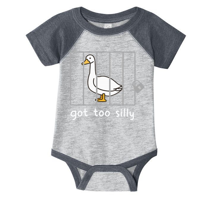 Funny Saying Duck Go To Silly Goose In Jail Infant Baby Jersey Bodysuit