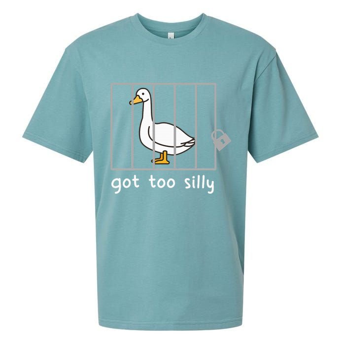 Funny Saying Duck Go To Silly Goose In Jail Sueded Cloud Jersey T-Shirt
