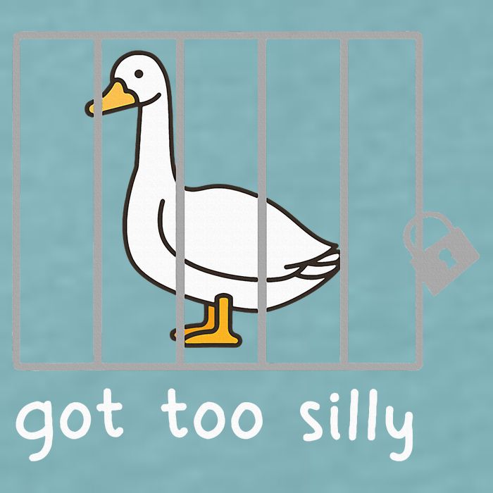 Funny Saying Duck Go To Silly Goose In Jail Sueded Cloud Jersey T-Shirt