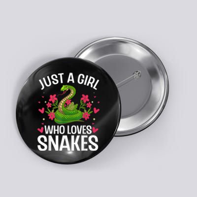 Funny Snake Design For Girl Women Snake Lover Kids Toddlers Button