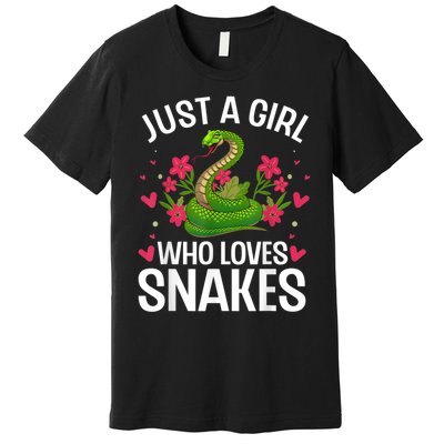 Funny Snake Design For Girl Women Snake Lover Kids Toddlers Premium T-Shirt