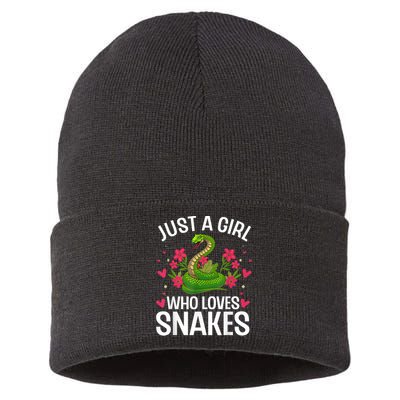 Funny Snake Design For Girl Women Snake Lover Kids Toddlers Sustainable Knit Beanie