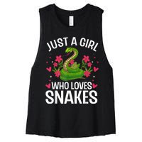 Funny Snake Design For Girl Women Snake Lover Kids Toddlers Women's Racerback Cropped Tank