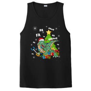 Funny Santa Dinosaur Fa Ra Ra Rawr Rawr Christmas Tgiftrex Xmas Gift PosiCharge Competitor Tank