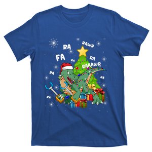 Funny Santa Dinosaur Fa Ra Ra Rawr Rawr Christmas Tgiftrex Xmas Gift T-Shirt