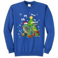 Funny Santa Dinosaur Fa Ra Ra Rawr Rawr Christmas Tgiftrex Xmas Gift Tall Sweatshirt