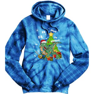 Funny Santa Dinosaur Fa Ra Ra Rawr Rawr Christmas Tgiftrex Xmas Gift Tie Dye Hoodie