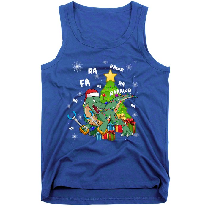 Funny Santa Dinosaur Fa Ra Ra Rawr Rawr Christmas Tgiftrex Xmas Gift Tank Top