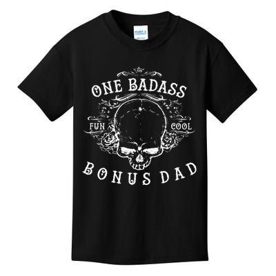 Funny Step Dad Gifts One Badass Bonus Dad Kids T-Shirt