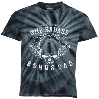 Funny Step Dad Gifts One Badass Bonus Dad Kids Tie-Dye T-Shirt