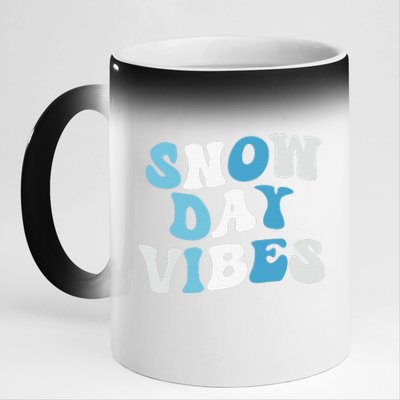 Funny Snow Days Vibes Snow Day Supporter Snow Lover 11oz Black Color Changing Mug