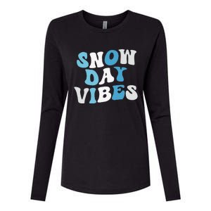 Funny Snow Days Vibes Snow Day Supporter Snow Lover Womens Cotton Relaxed Long Sleeve T-Shirt