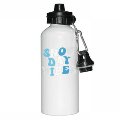 Funny Snow Days Vibes Snow Day Supporter Snow Lover Aluminum Water Bottle 