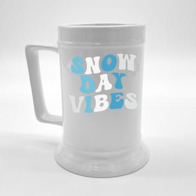 Funny Snow Days Vibes Snow Day Supporter Snow Lover Beer Stein