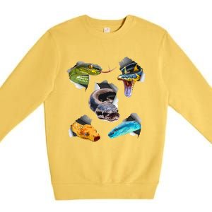 Funny Snake Design For Men Women Kids Toddlers Reptile Lover Premium Crewneck Sweatshirt