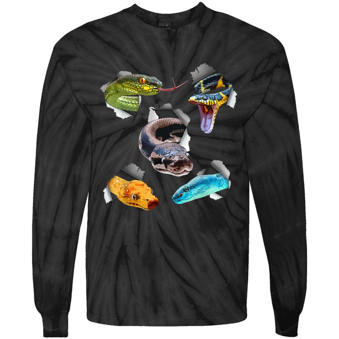 Funny Snake Design For Men Women Kids Toddlers Reptile Lover Tie-Dye Long Sleeve Shirt