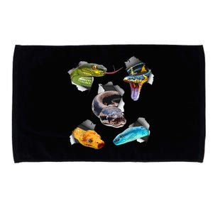 Funny Snake Design For Men Women Kids Toddlers Reptile Lover Microfiber Hand Towel