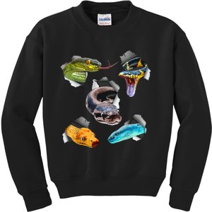 Funny Snake Design For Men Women Kids Toddlers Reptile Lover Kids Sweatshirt