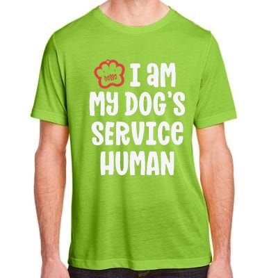 Funny Service Dog For Women I Am My Dogs Human Gift Adult ChromaSoft Performance T-Shirt