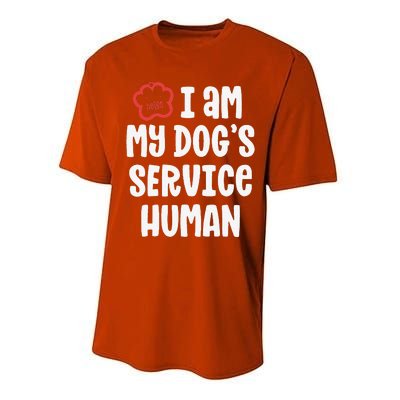 Funny Service Dog For Women I Am My Dogs Human Gift Performance Sprint T-Shirt