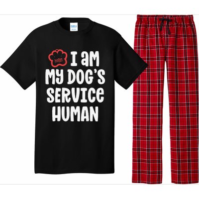 Funny Service Dog For Women I Am My Dogs Human Gift Pajama Set