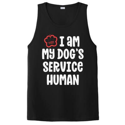 Funny Service Dog For Women I Am My Dogs Human Gift PosiCharge Competitor Tank