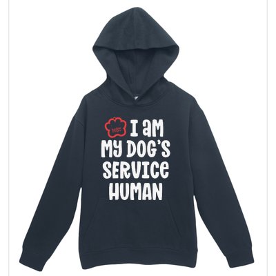 Funny Service Dog For Women I Am My Dogs Human Gift Urban Pullover Hoodie