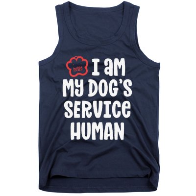 Funny Service Dog For Women I Am My Dogs Human Gift Tank Top