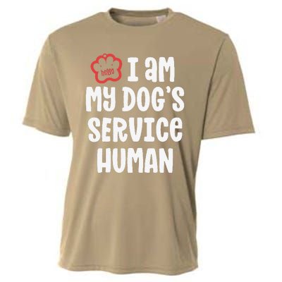 Funny Service Dog For Women I Am My Dogs Human Gift Cooling Performance Crew T-Shirt