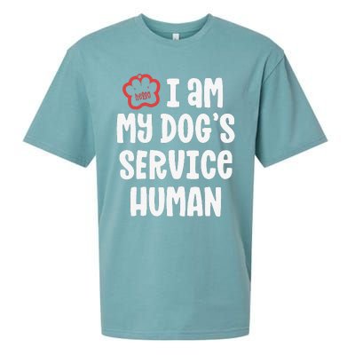 Funny Service Dog For Women I Am My Dogs Human Gift Sueded Cloud Jersey T-Shirt