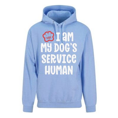 Funny Service Dog For Women I Am My Dogs Human Gift Unisex Surf Hoodie