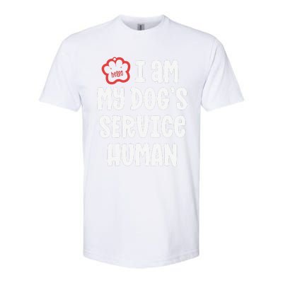 Funny Service Dog For Women I Am My Dogs Human Gift Softstyle CVC T-Shirt