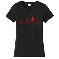 Funny Ski Design For Skier Men Women Kids Skiing Heartbeat Women's T-Shirt