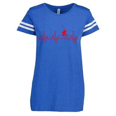 Funny Ski Design For Skier Men Women Kids Skiing Heartbeat Enza Ladies Jersey Football T-Shirt